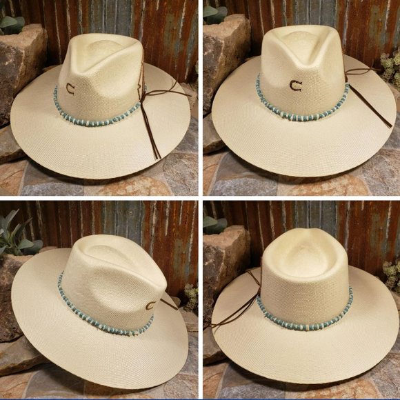 Stylish Cream Western Hat with Feather Detail Charlie Horse main image 7